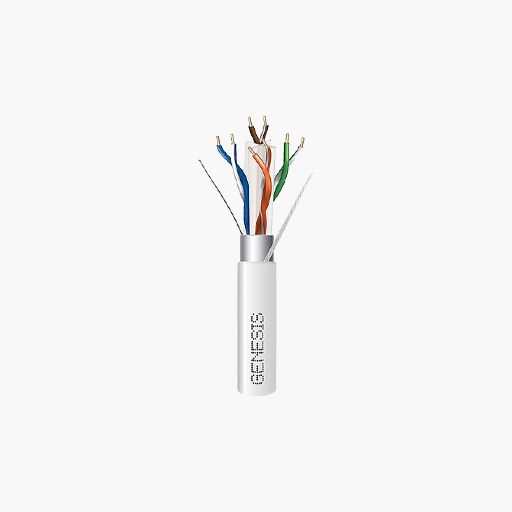 Genesis 51921001 CAT6 Plus Riser Cable, 23/4 Solid BC, CMR, White