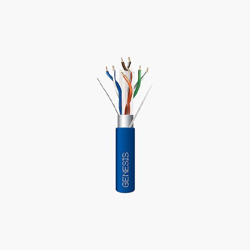 Genesis 51921006 CAT6 Plus Riser Cable, 23/4 Solid BC, Reel, Blue