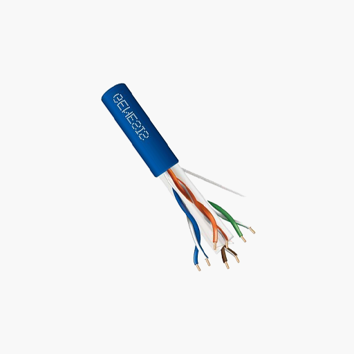 Genesis 50921106 CAT6 Plus Riser Cable, 23/4 Solid BC, UTP, Blue
