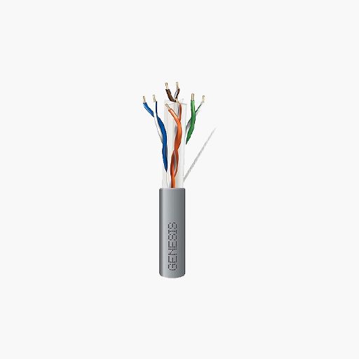 Genesis 50922109 CAT6 Plus Riser Cable, 23/4 Solid BC, UTP, Gray