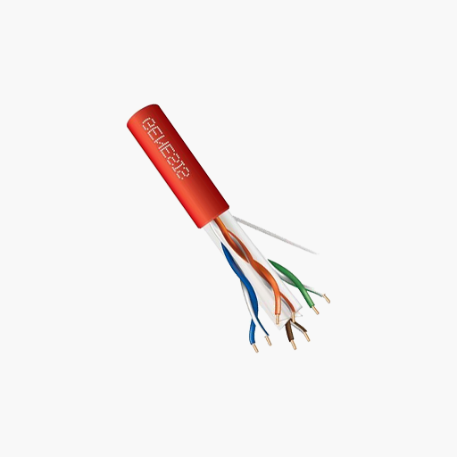 Genesis 50922104 CAT6 Plus Riser Cable, 23/4 Solid BC, UTP, Red