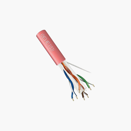 Genesis 50922111 CAT6 Plus Riser Cable, 23/4 Solid BC, CMR, Pink