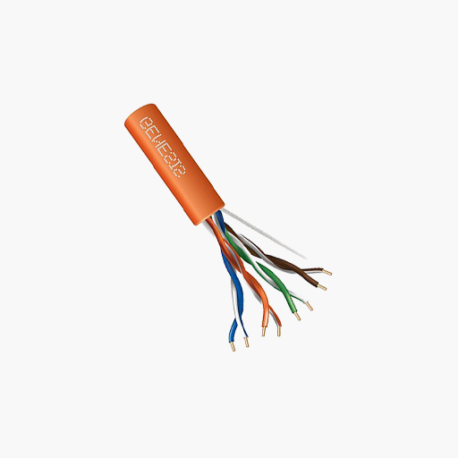 Genesis 50881103CAT5e Plenum Cable, 24/4 Solid BC, FT6, Orange