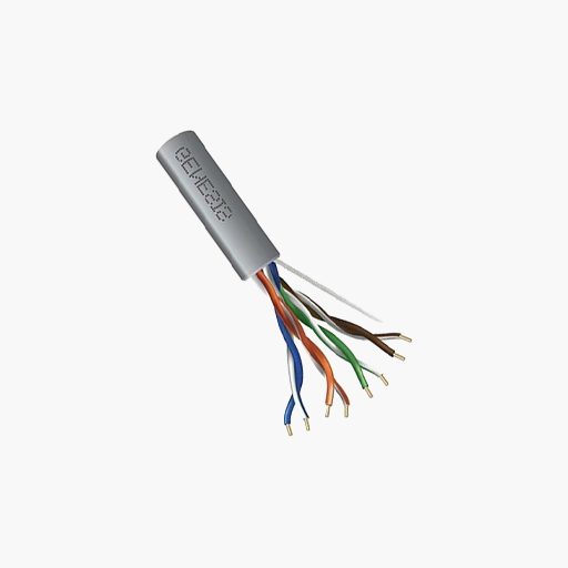 Genesis 50881109 CAT5e Plenum Cable, 24/4 Solid BC, FT6, Gray