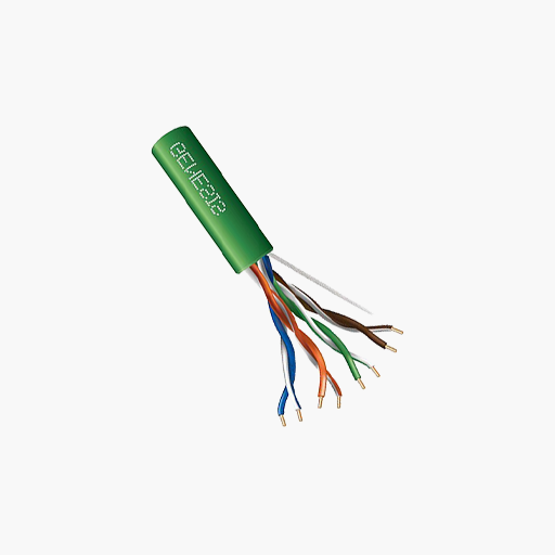 Genesis 50781105 CAT5e Riser Cable, 24/4 Solid BC, Unshielded, Green