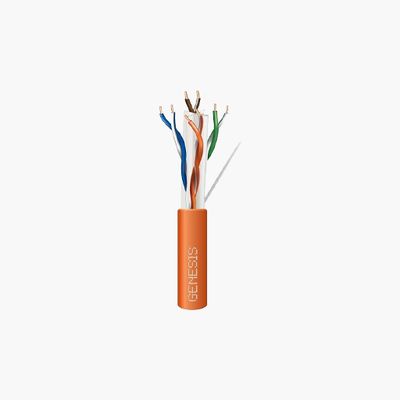 Genesis 51021103 CAT6 Plus Plenum Cable, 23/4 Solid BC, LP, Orange