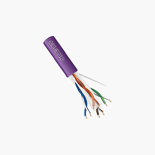 Genesis 51022110 CAT6 Plus Plenum Cable, 23/4 Solid BC, FT6, Purple