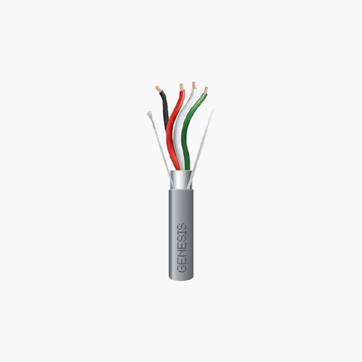 Genesis 22041109 22/4 Stranded Shielded Riser Cable, CMR, FT4, Gray