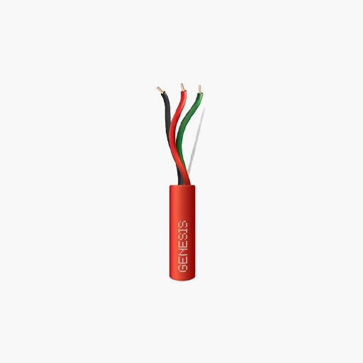 Genesis 40161004 16/3 Solid Fire Alarm Cable, Unshielded, FT4, Red