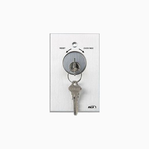 RCI 960 Tamper-Resistant Key Switch, Momentary, Brushed Anodized