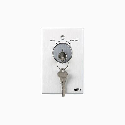 RCI 960 Tamper-Resistant Key Switch, Momentary, Brushed Anodized
