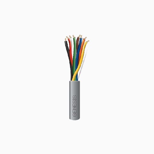 Genesis 21075509 22/8 Stranded Riser Cable, 500', Pull Box, Gray