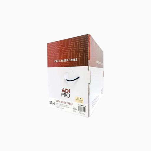 ADI PRO 0E-CMR6BKR CAT6 23/4 Solid BC Cable, Unshielded UTP, Black