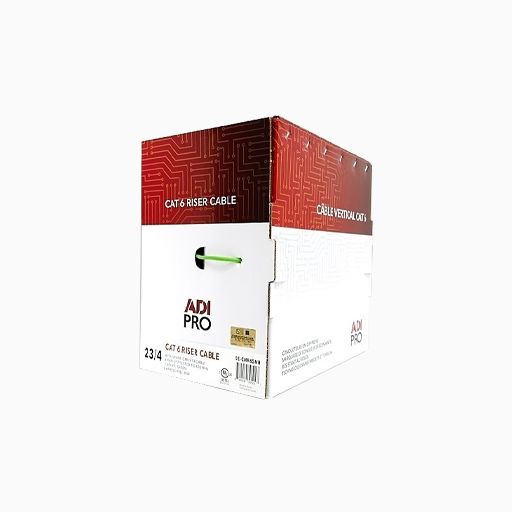 ADI PRO 0E-CMR6GNR CAT6 23/4 Solid BC Cable, Unshielded, Green