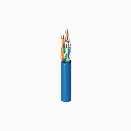 Belden 2413 D15U1000 CAT6 Plus Plenum Cable, 23/4 Solid BC, Blue