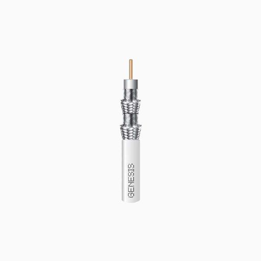 Genesis 53071101 RG6 CCS Quad-Shield Riser CATV Cable, 1000', White