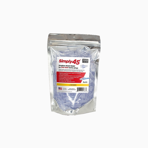 Simply45 S45-B001 Strain Reliefs for Pass Thru CAT5e UTP Plugs