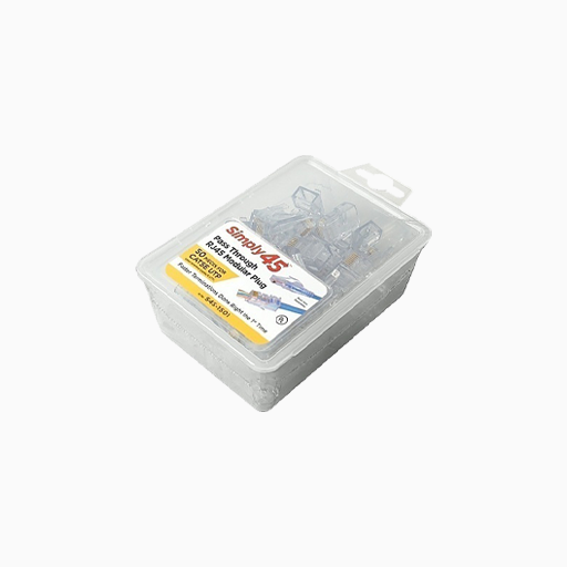 Simply45 G0-S451501 CAT5e Unshielded Pass Through Rj45, 50-Pack
