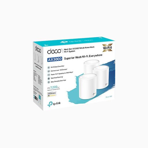 TP-Link Deco X60, AX3000 Whole Home Mesh Wi-Fi System, White
