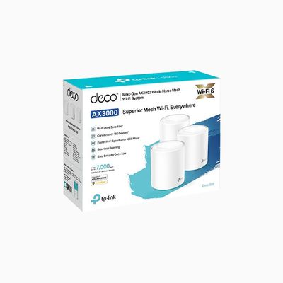 TP-Link Deco X60, AX3000 Whole Home Mesh Wi-Fi System, White