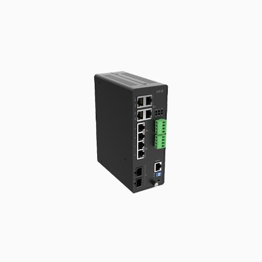 Axis D8208-R 8-Port Managed Industrial PoE++ Switch, 480W, Black