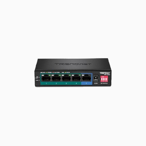 TRENDnet TPE-LG50 5-Port Gigabit Long Range PoE+ Switch, 10Gbps