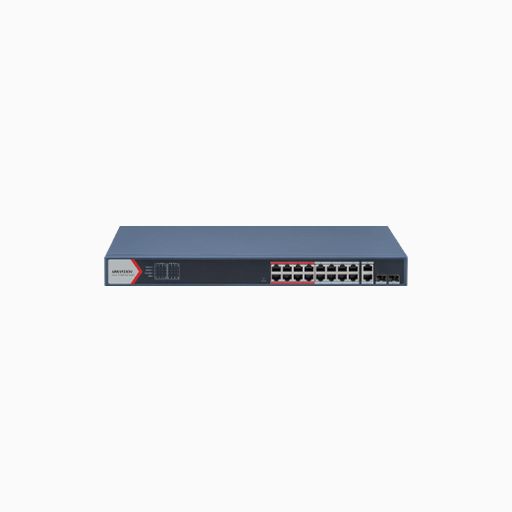 Hikvision DS-3E1318P-EI Smart Managed 16-Port PoE Switch, Blue