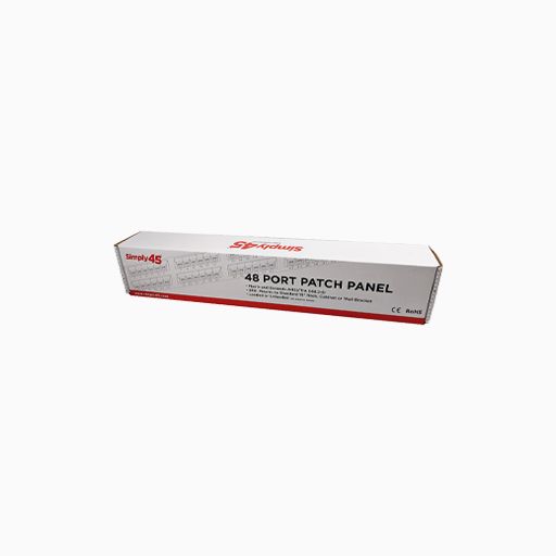 Simply45 S45-2548, 48-Port Loaded Cat5e UTP Patch Panel, RU
