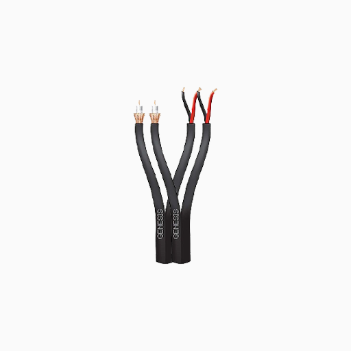 Genesis 51045008 RG59 BC with BC Braid and 18/2 Outdoor, Black