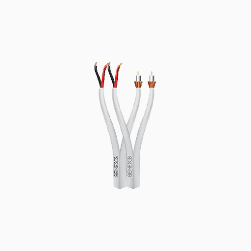 Genesis 53555012 RG59 18/2 Plenum Coaxial Cable, 20 AWG, FT6, 500'
