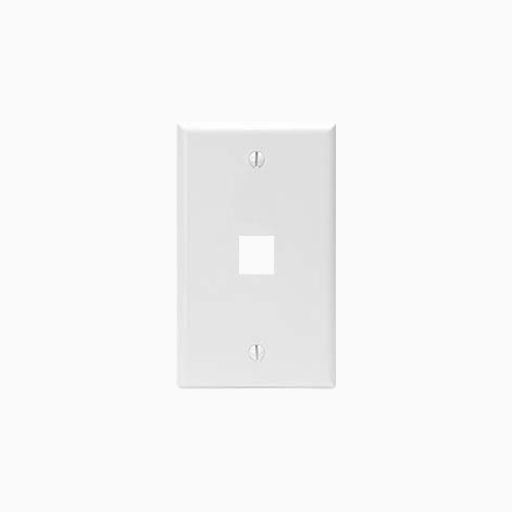 Leviton 41080-1WP Single-Gang QuickPort Wall Plate, 1-Port, White