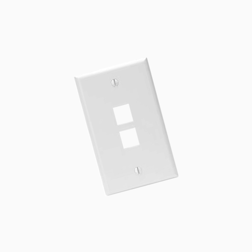 Leviton 41080-2WP Single-Gang QuickPort Wall Plate, 2-Ports