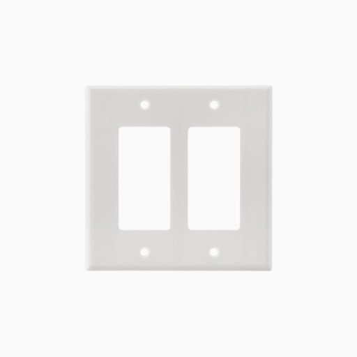 Leviton 80409-NW Decora 2-Gang GFCI Device Wall plate, White
