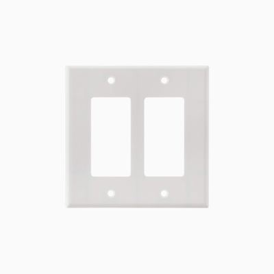 Leviton 80409-NW Decora 2-Gang GFCI Device Wall plate, White
