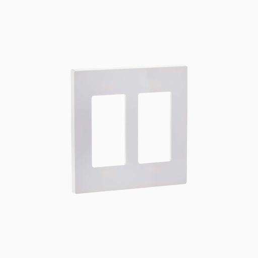 Leviton 80309-SW 2-Gang Decora Plus Screwless Wall Plate, White