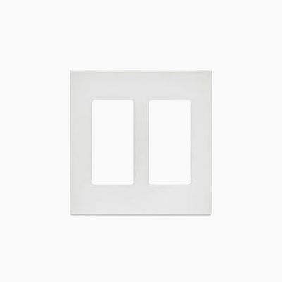Leviton 80309-SW 2-Gang Decora Plus Screwless Wall Plate, White