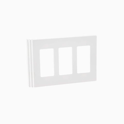 Leviton 80311-SW 3-Gang Decora Plus Screwless Wall Plate, White