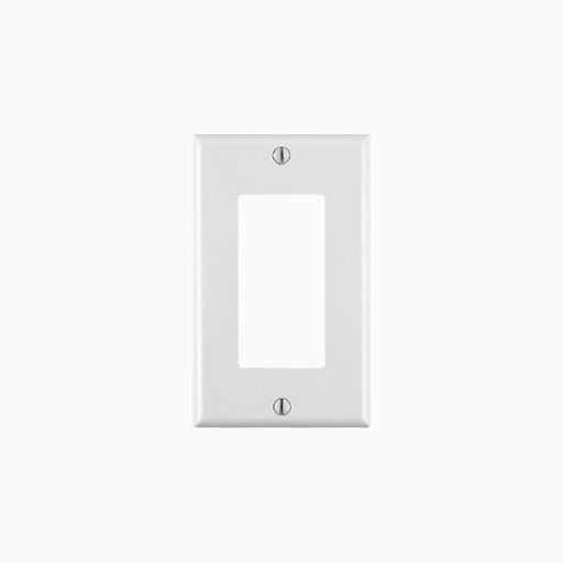 Leviton 80401-W 1-Gang Decora/GFCI Device Decora Wall Plate