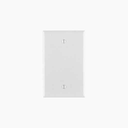 Leviton 80514-W 1-Gang No Device Blank Wall Plate, Midway Size