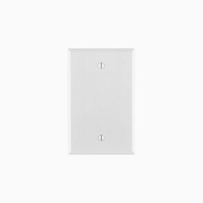 Leviton 80514-W 1-Gang No Device Blank Wall Plate, Midway Size