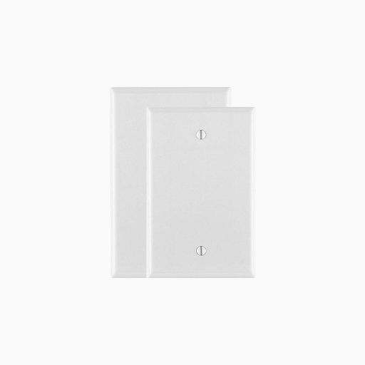 Leviton 80514-W 1-Gang No Device Blank Wall Plate, Midway Size