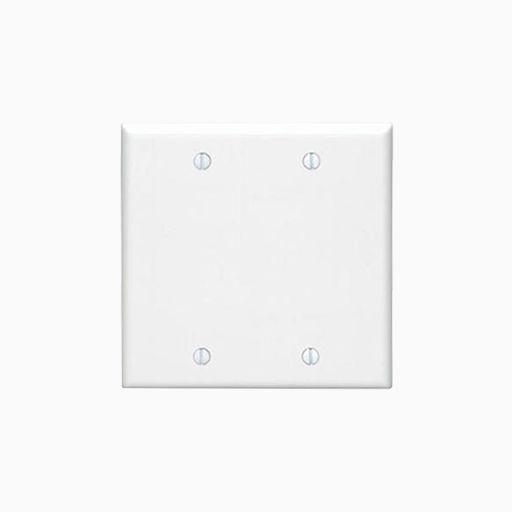 Leviton 88025 2-Gang No Device Blank Wall Plate, Standard Size