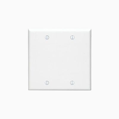Leviton 88025 2-Gang No Device Blank Wall Plate, Standard Size