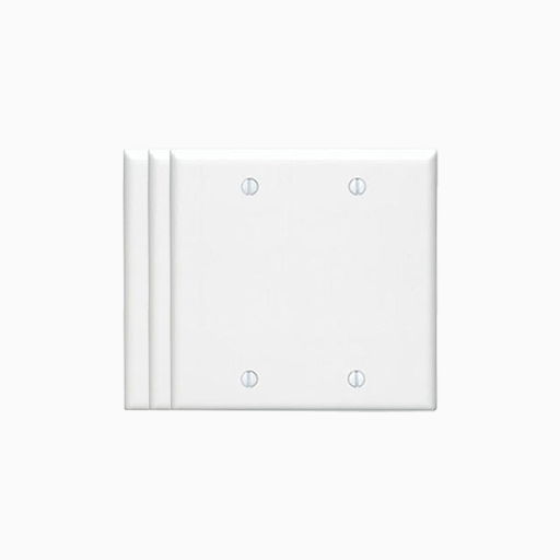 Leviton 88025 2-Gang No Device Blank Wall Plate, Standard Size