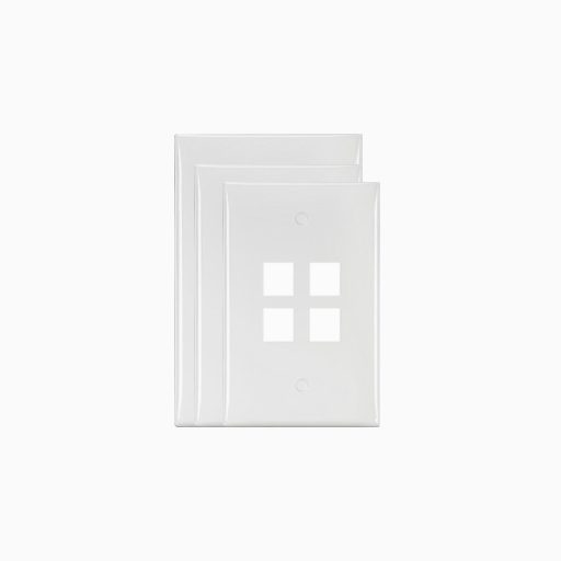 Leviton 41091-4WN Single-Gang QuickPort Midsize Wall Plate