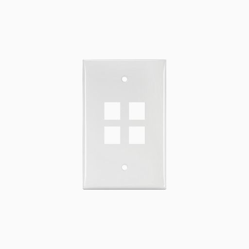 Leviton 41091-4WN Single-Gang QuickPort Midsize Wall Plate