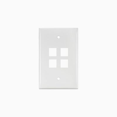 Leviton 41091-4WN Single-Gang QuickPort Midsize Wall Plate