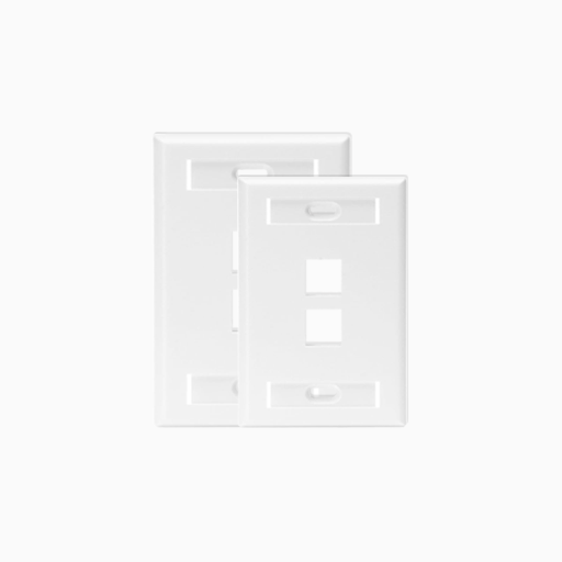 Leviton 42080-2WS Single-Gang QuickPort Wall Plate 2-Ports