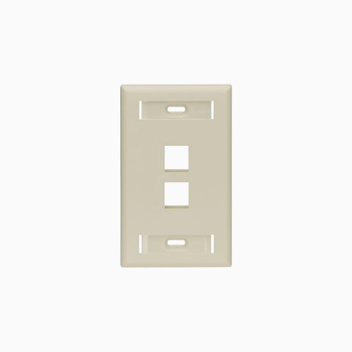 Leviton 42080-2IS Single-Gang QuickPort Wall Plate 2-Ports