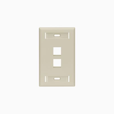 Leviton 42080-2IS Single-Gang QuickPort Wall Plate 2-Ports